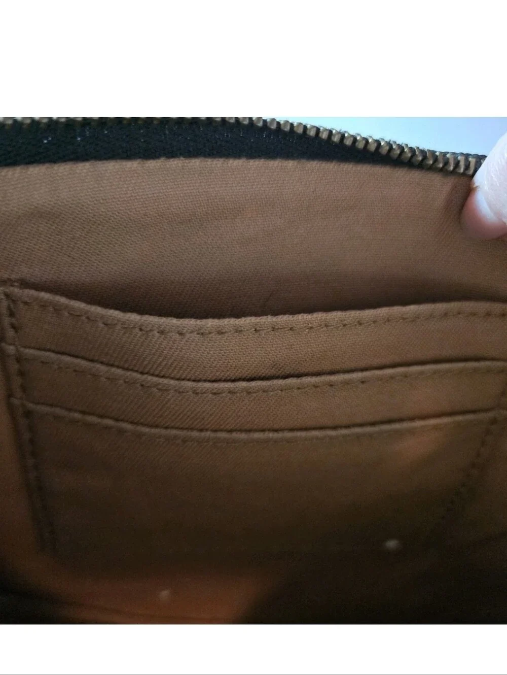 Fossil Women’s 1 Wristlet Accordion Coated Canvas B/W With Leather Coin Purse